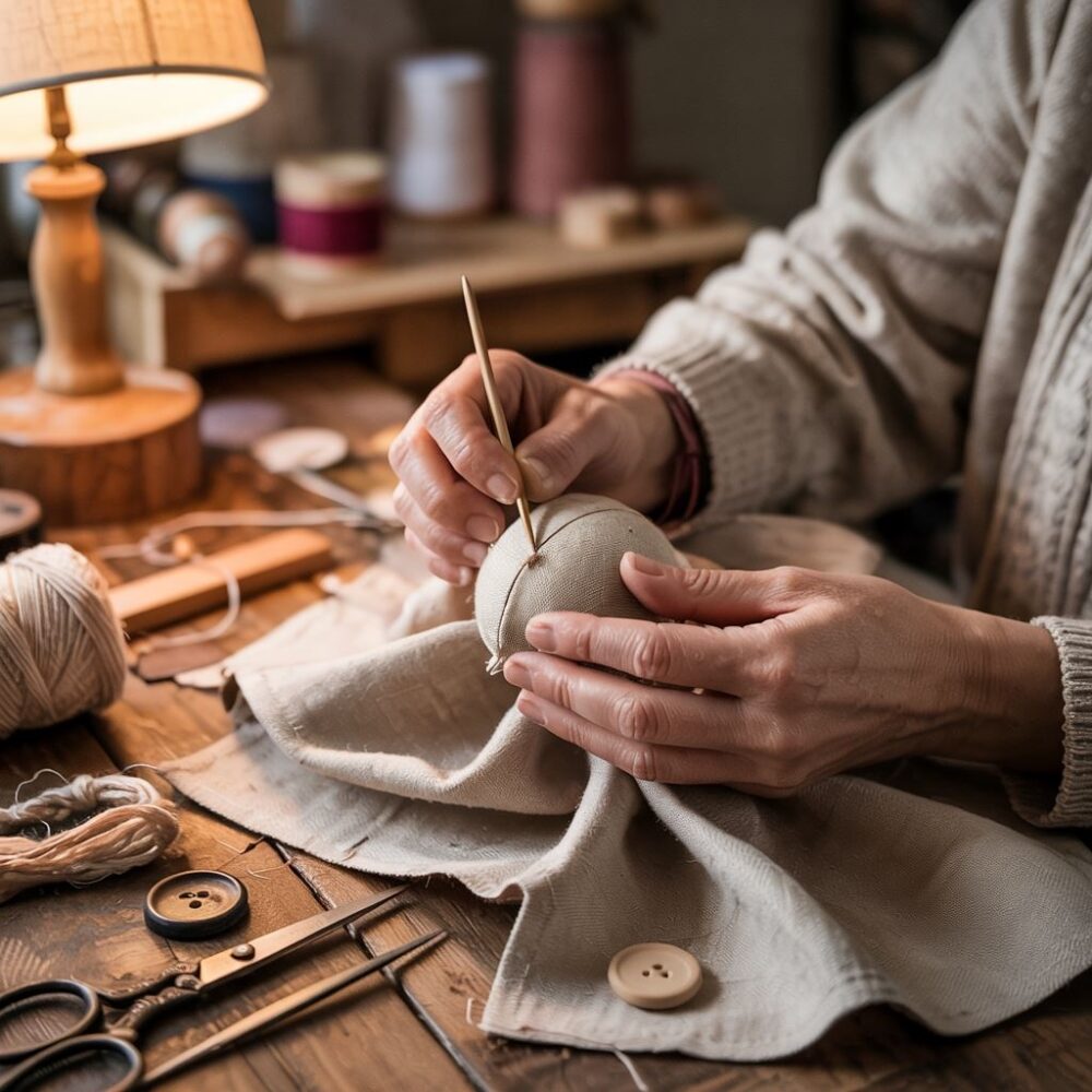 Przybory krawieckie na stole