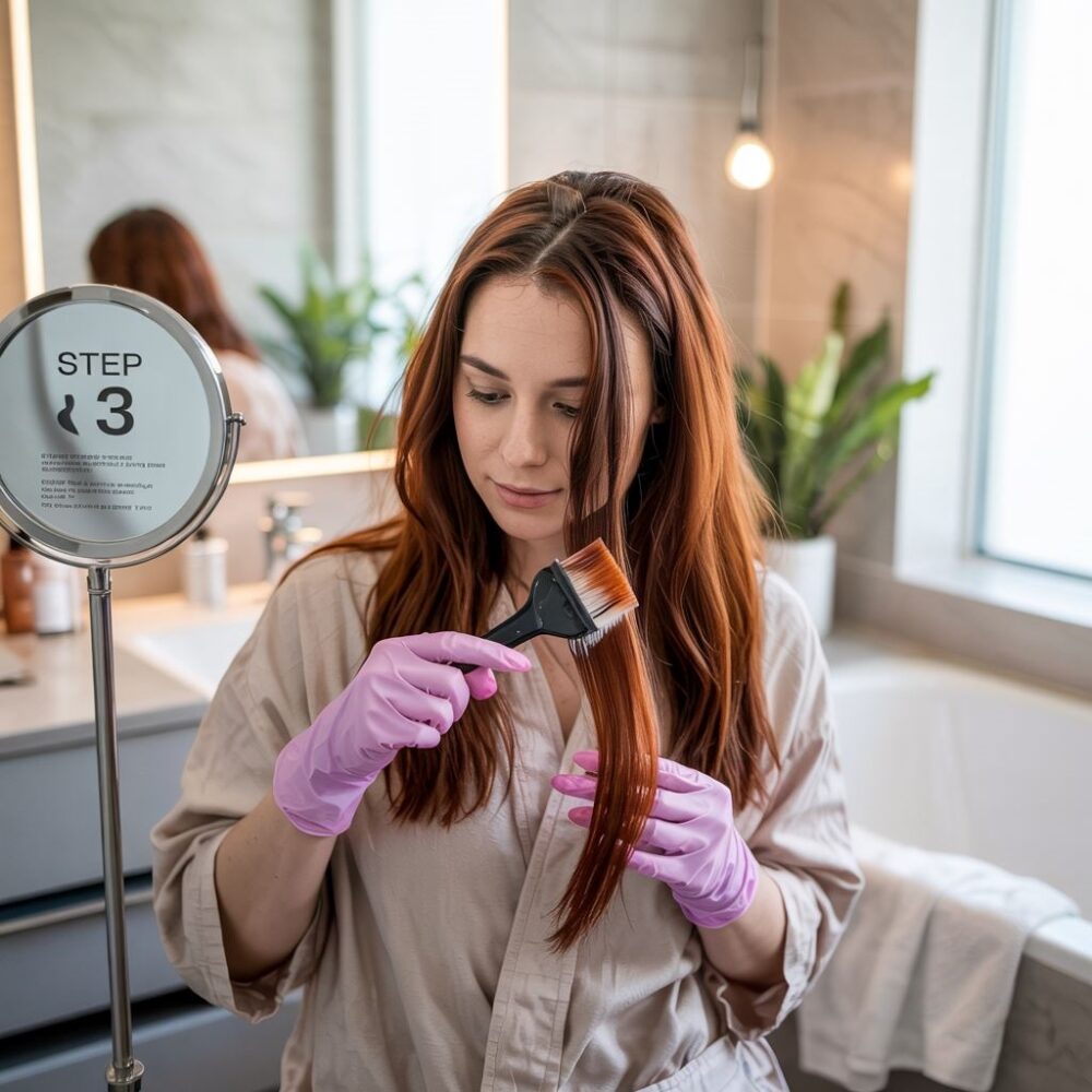 aplikacja farby na odrosty