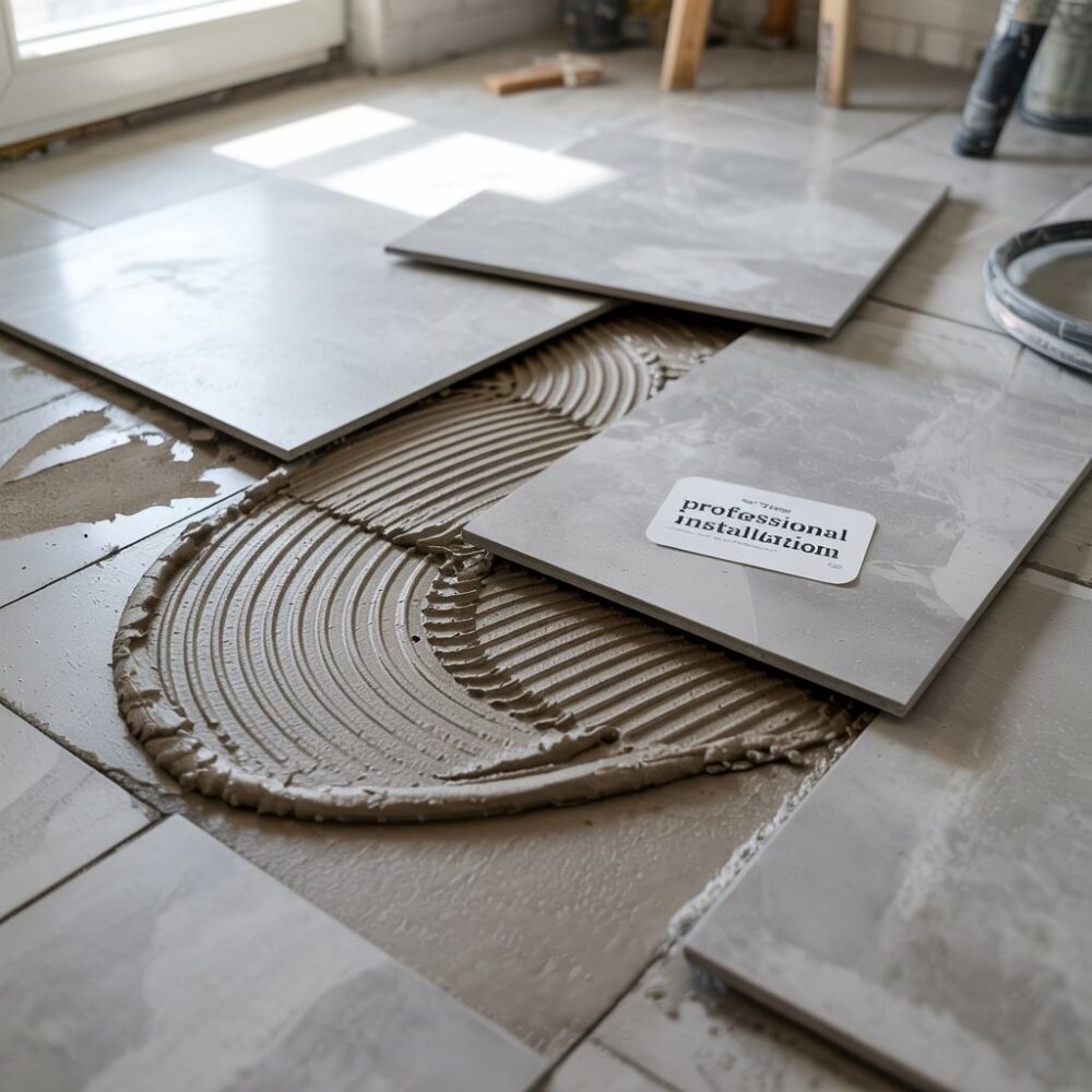 aplikacja kleju na podłogę grzewczą