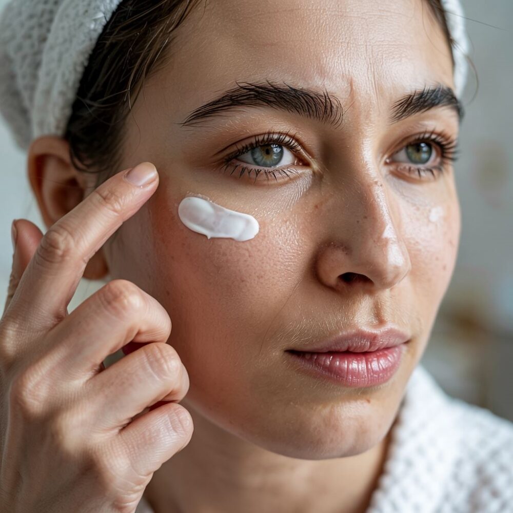 aplikacja kremu na powieki