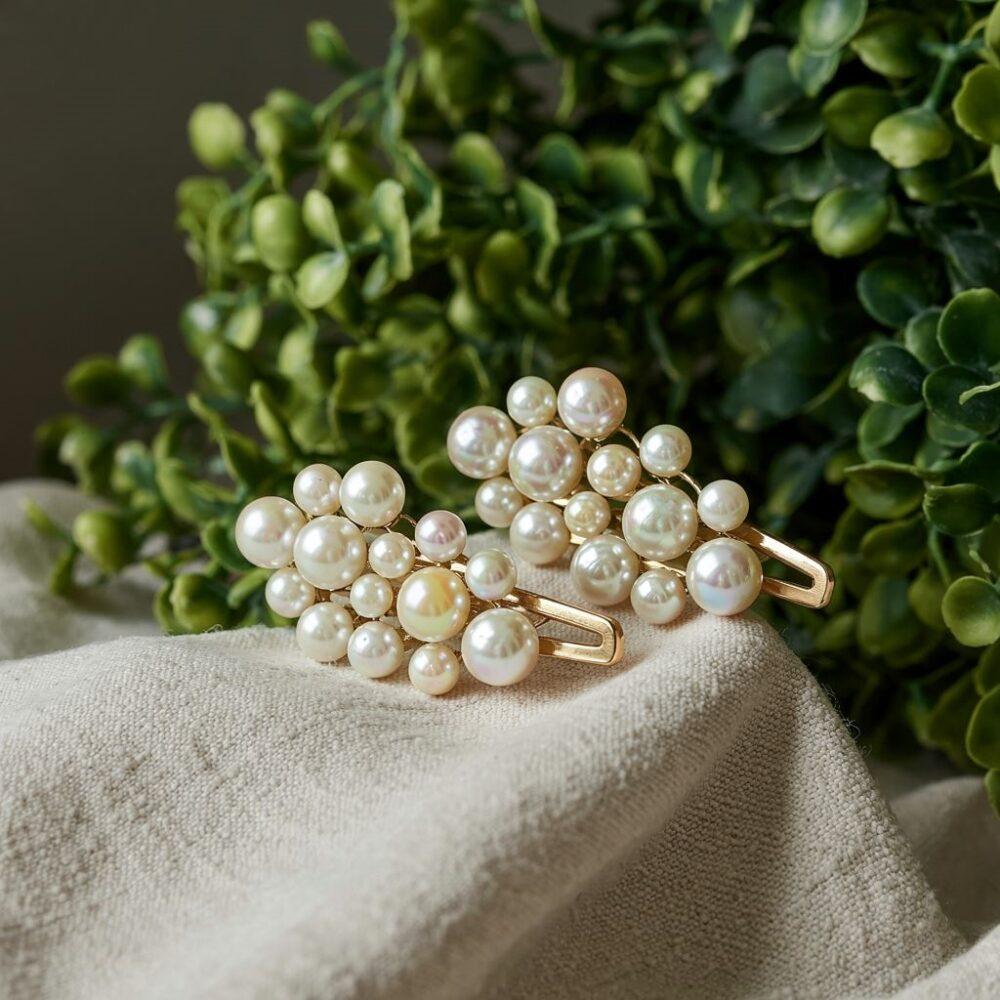 biżuteria do włosów perły