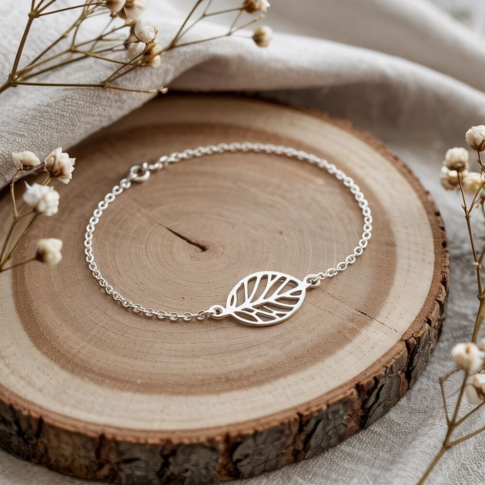 bransoletka z listkiem