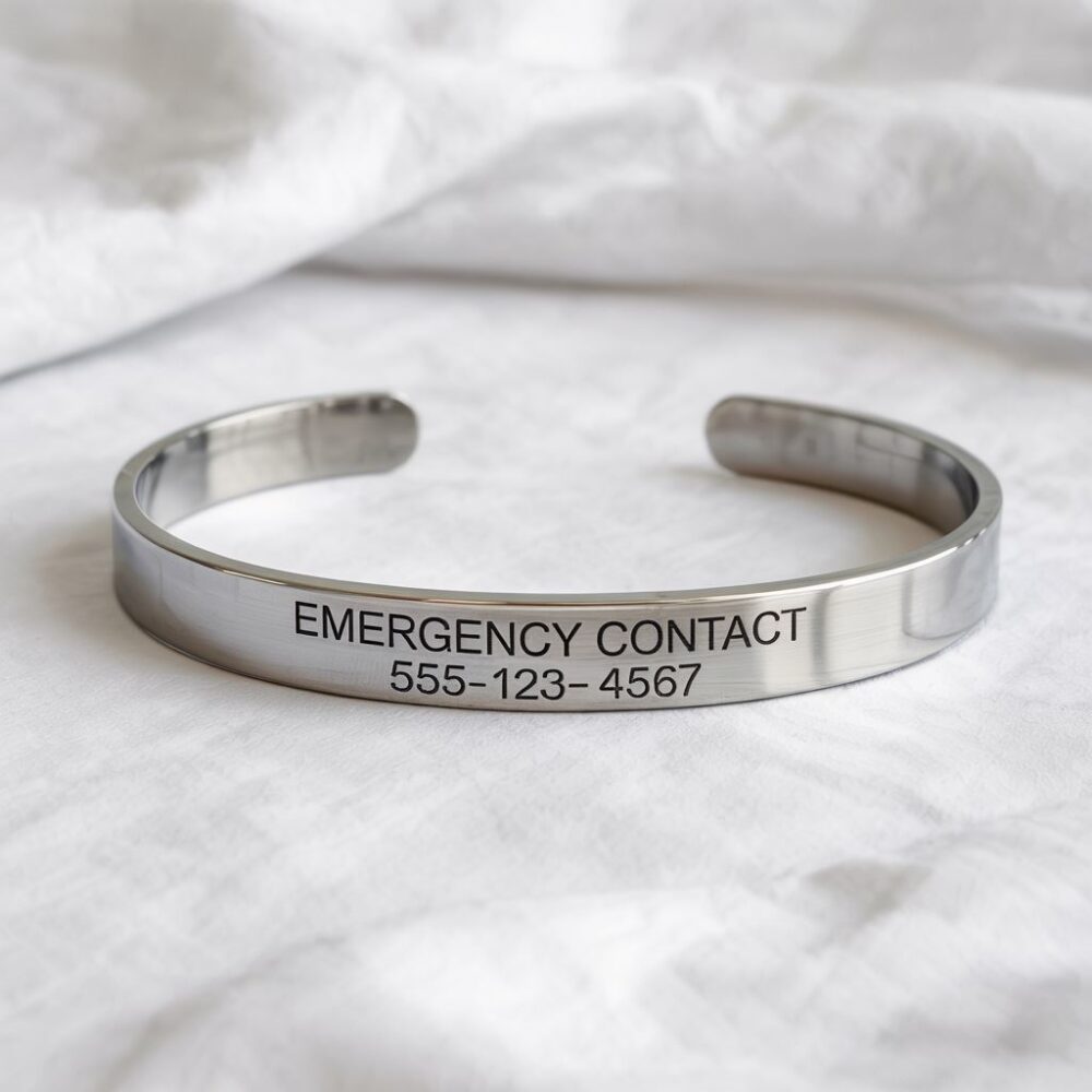 bransoletka z połyskiem stal chirurgiczna