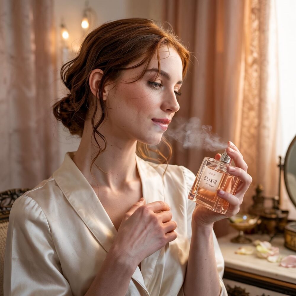 butelka perfum w dłoni