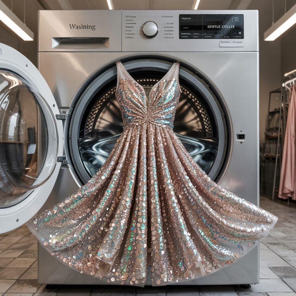 czysta sukienka z brokatem