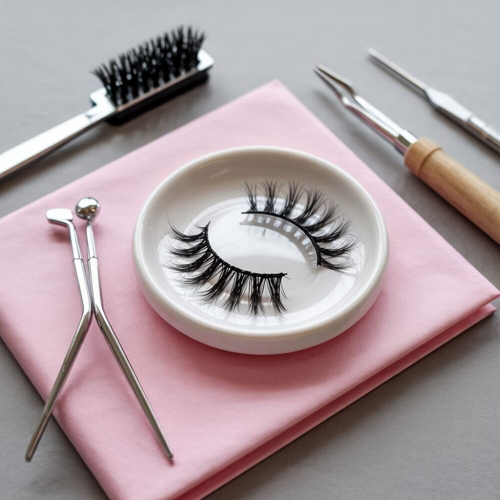 czyszczenie sztucznych rzęs