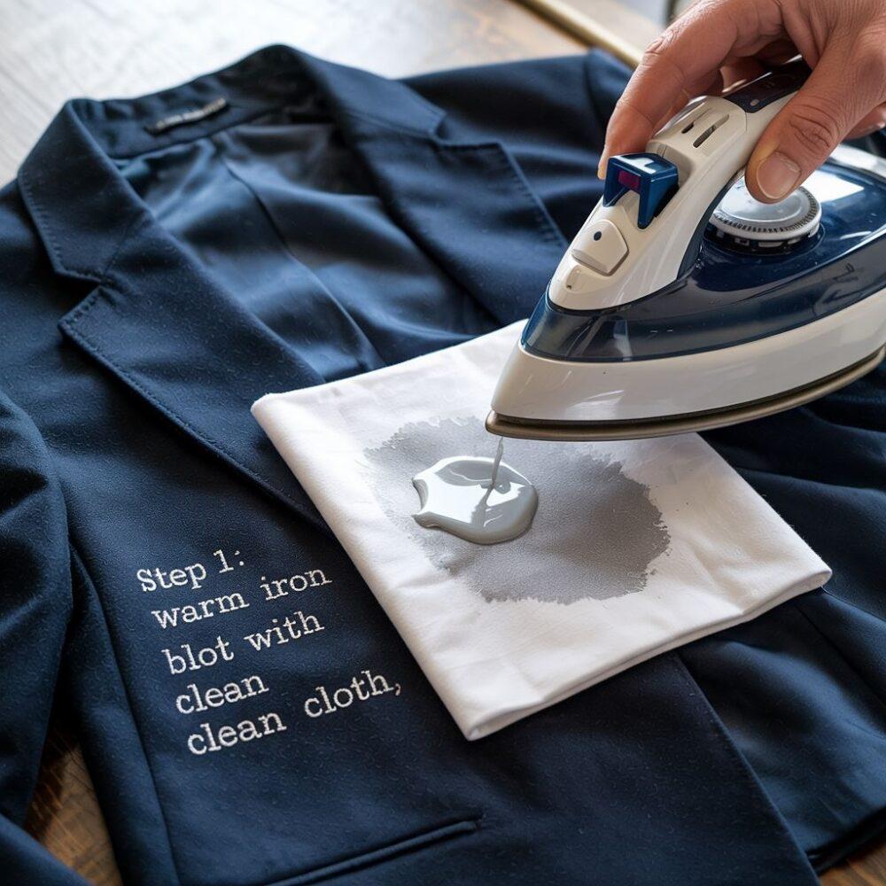 czyszczenie wosku z marynarki