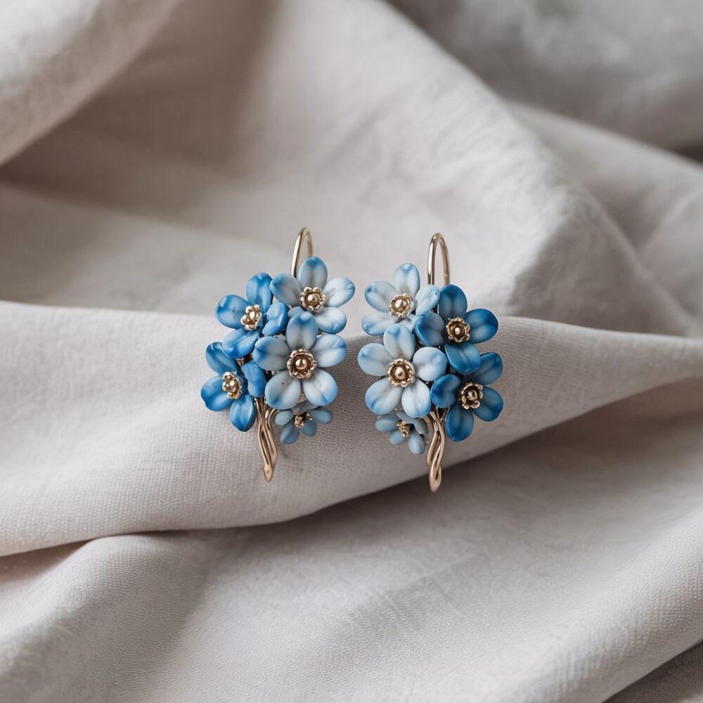 delikatne kolczyki kwiatowe