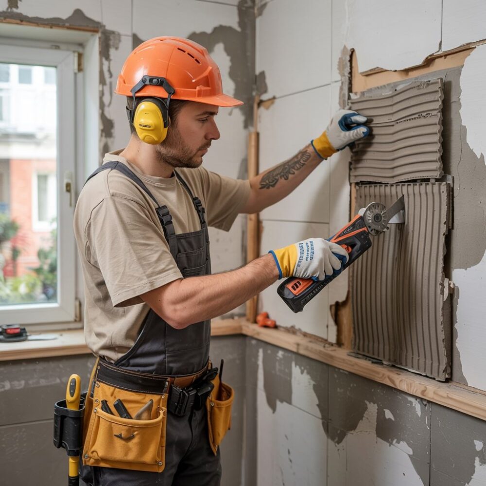 demontaż płytek ściennych