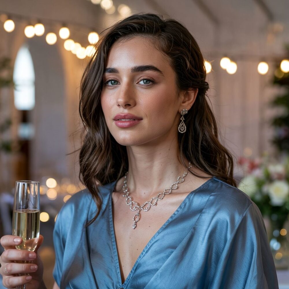 dodatki do niebieskiej sukienki