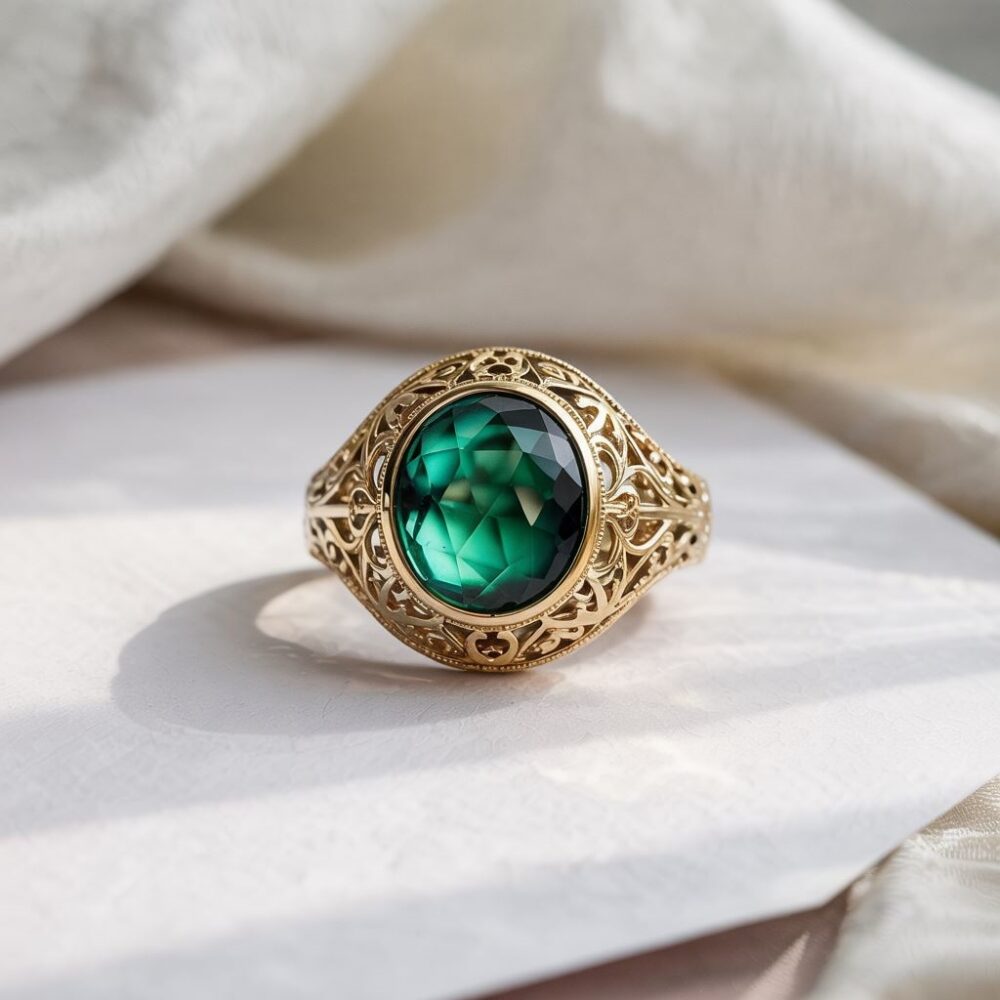 duży złoty pierścionek