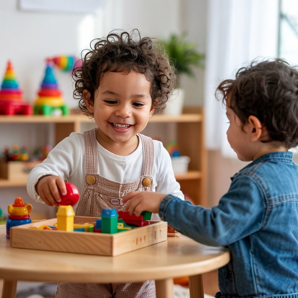 dzieci dzielące się zabawkami