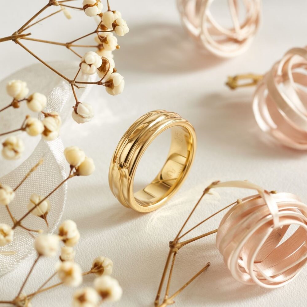 gruba obrączka złota