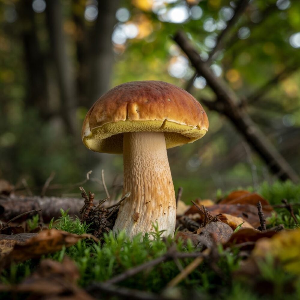 grzyb zajączek w lesie