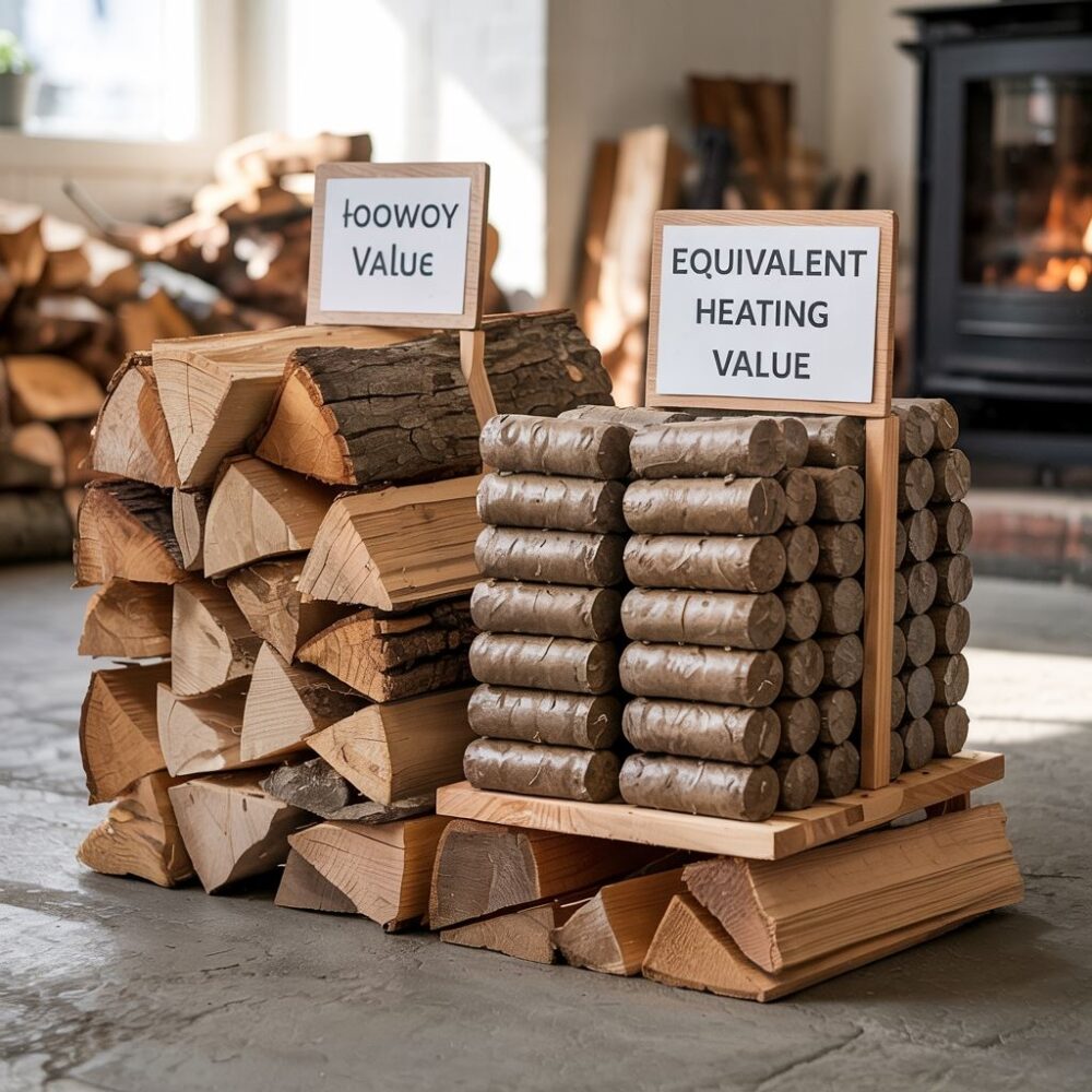 ilość drewna równoważna tonie brykietu
