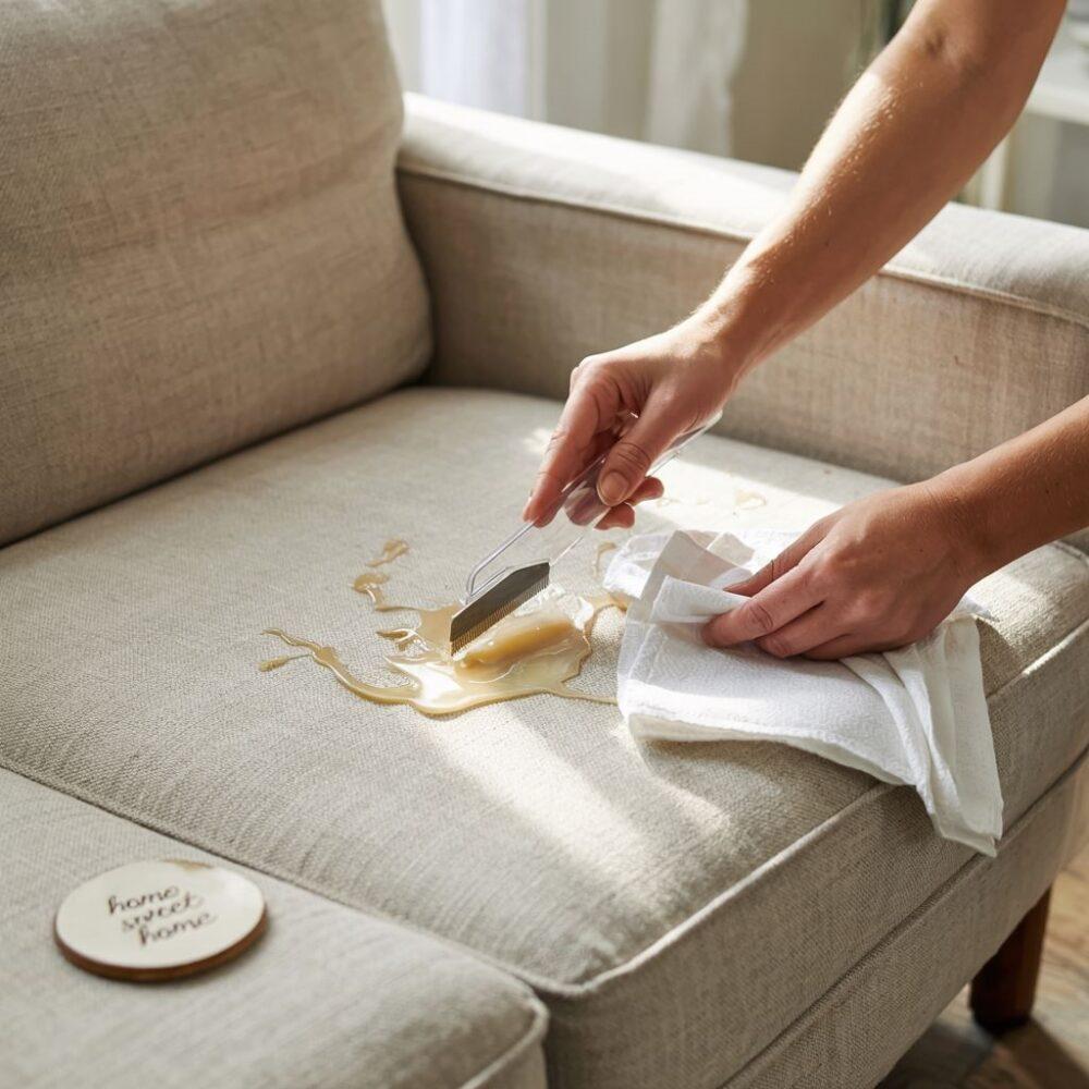 kanapa po usunięciu wosku