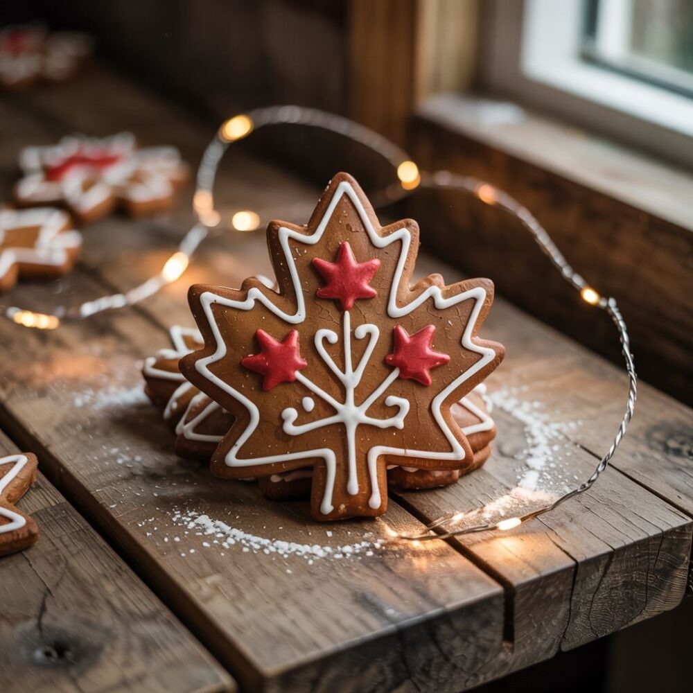 kawałek piernika na drewnianym stole