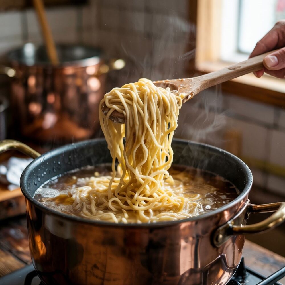 kluski lane na talerzu