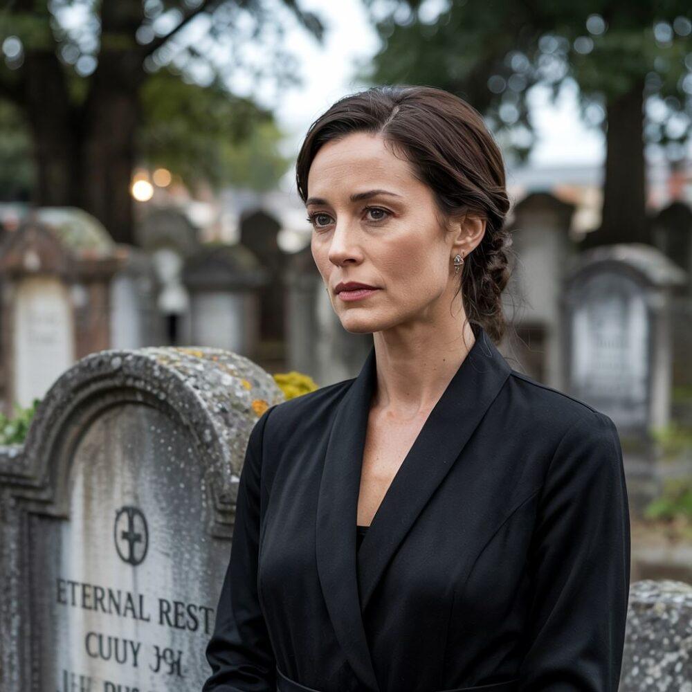 kobieta na ceremonii pogrzebowej