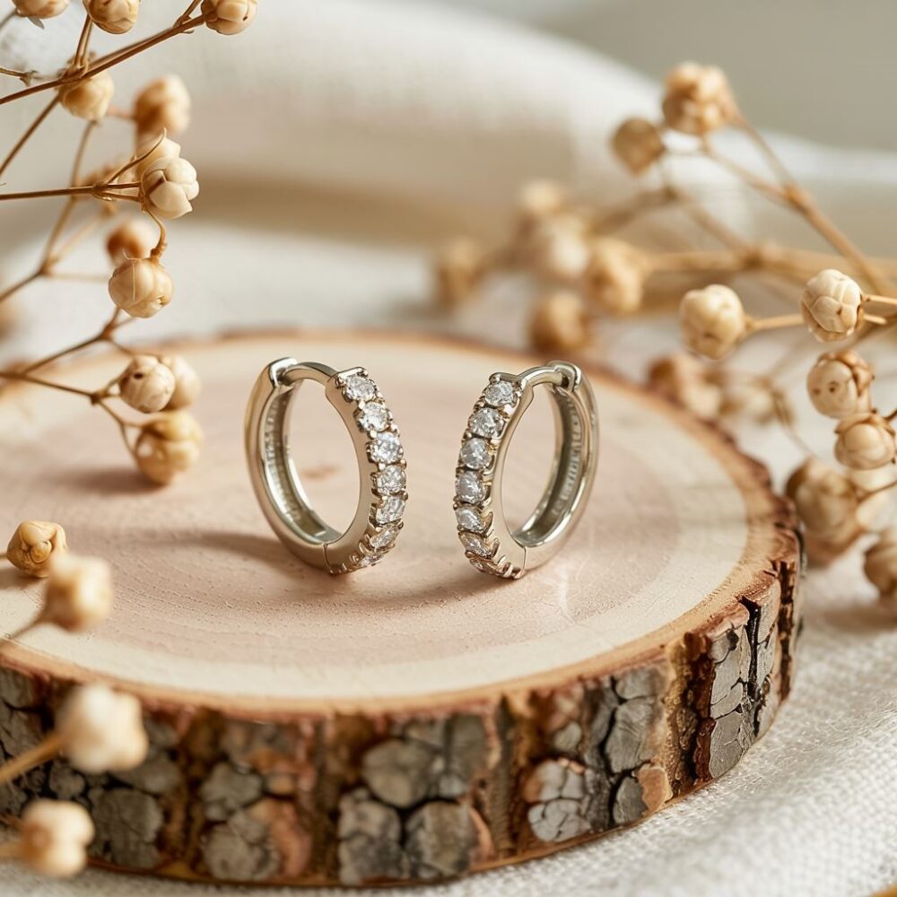 kolczyki kółka cyrkonie