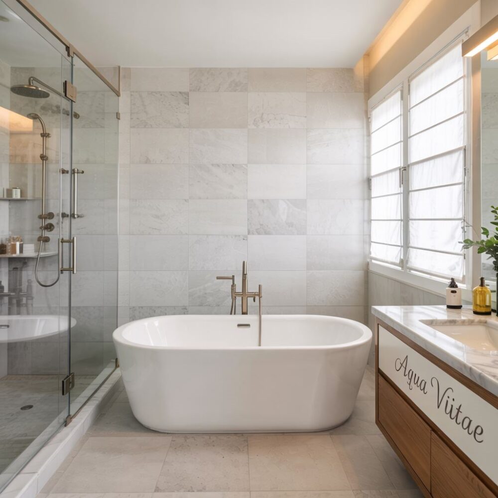 łazienka z wanną i prysznicem