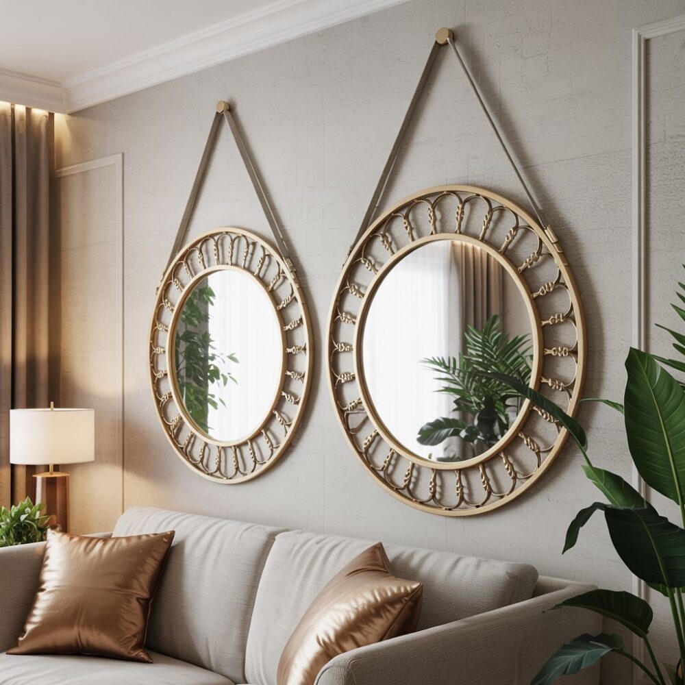 lustro złote dekoracyjne