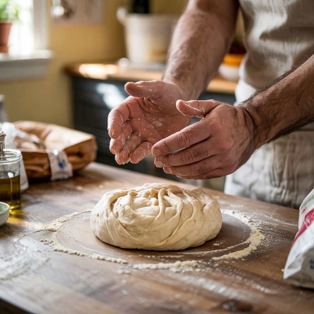 mąka i drożdże na stole