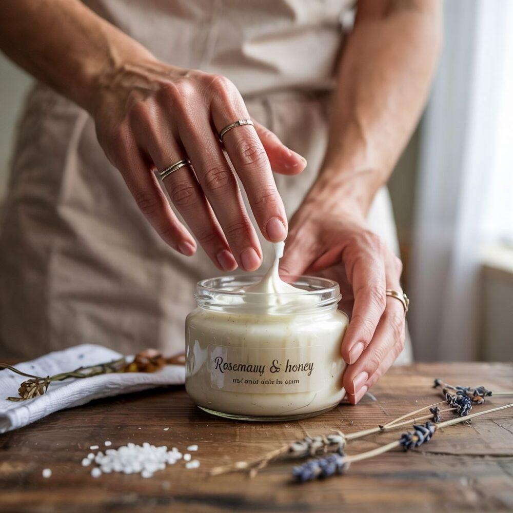 mieszanie kremu w słoiczku