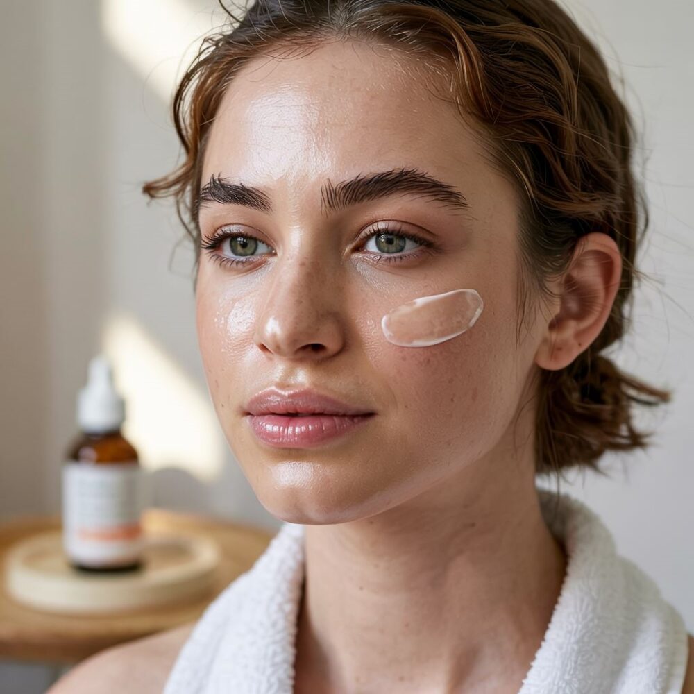 nawilżona skóra twarzy