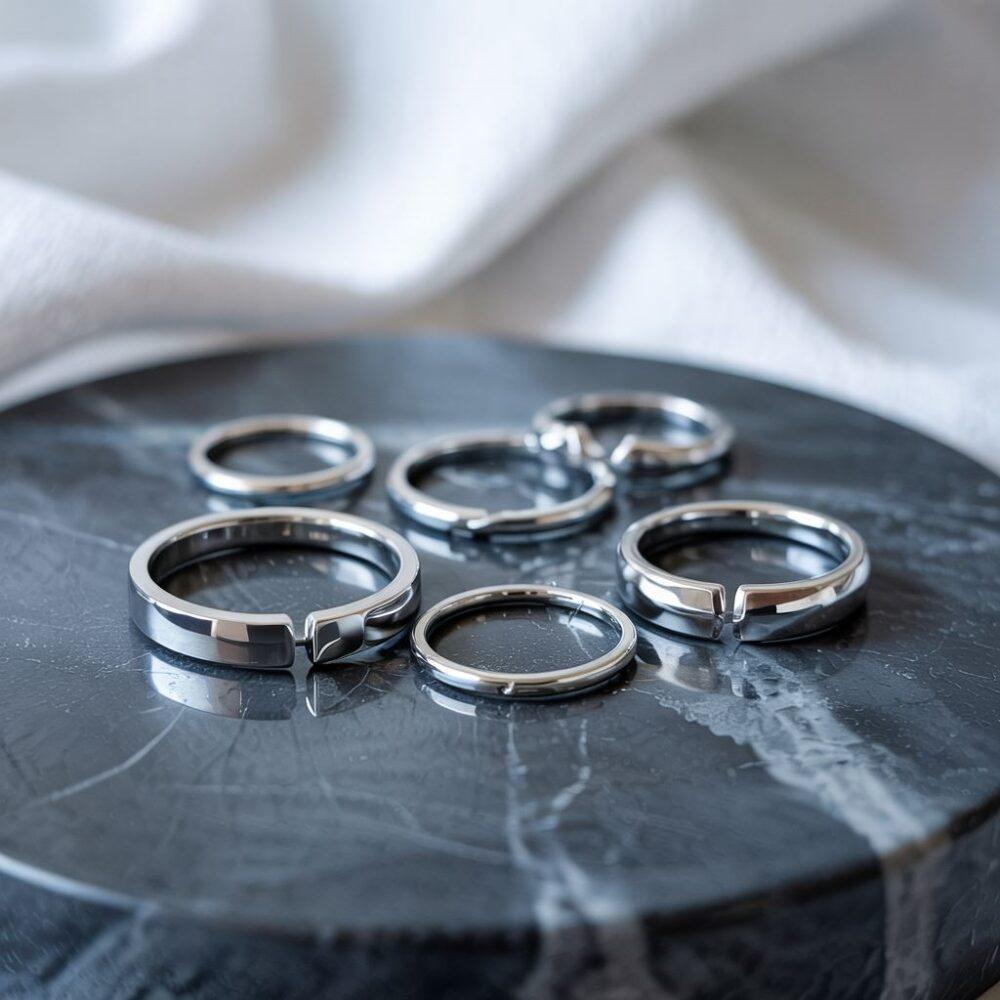 nowoczesny pierścionek srebrny