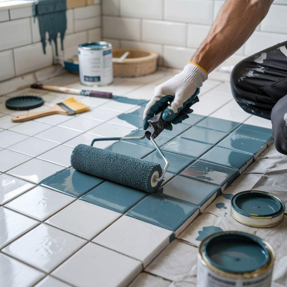 odświeżone płytki w łazience