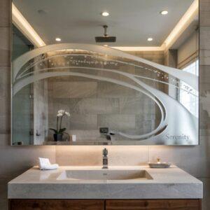 ozdobne lustro piaskowane