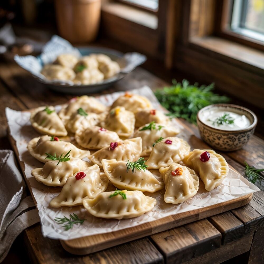 pierogi z kapustą i grzybami