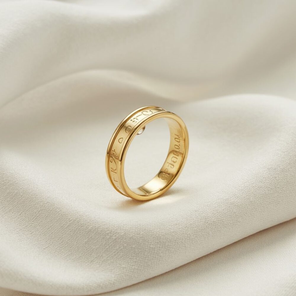 polerowana obrączka na białym tle