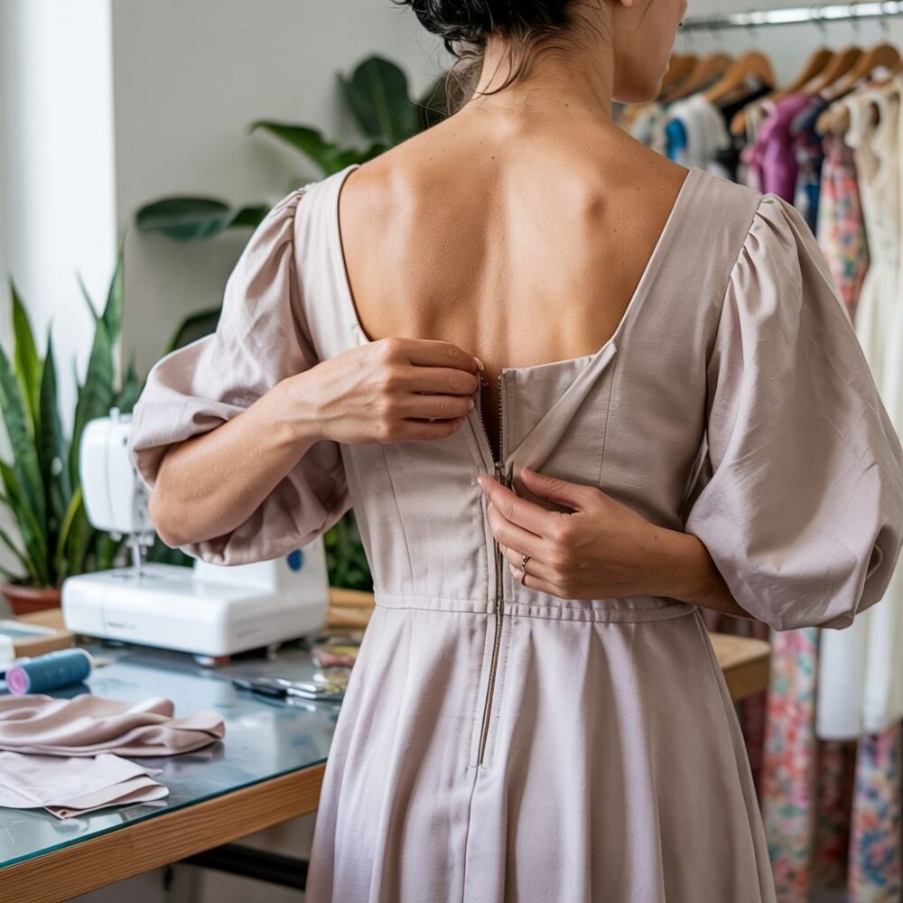 poszerzanie sukienki z zamkiem