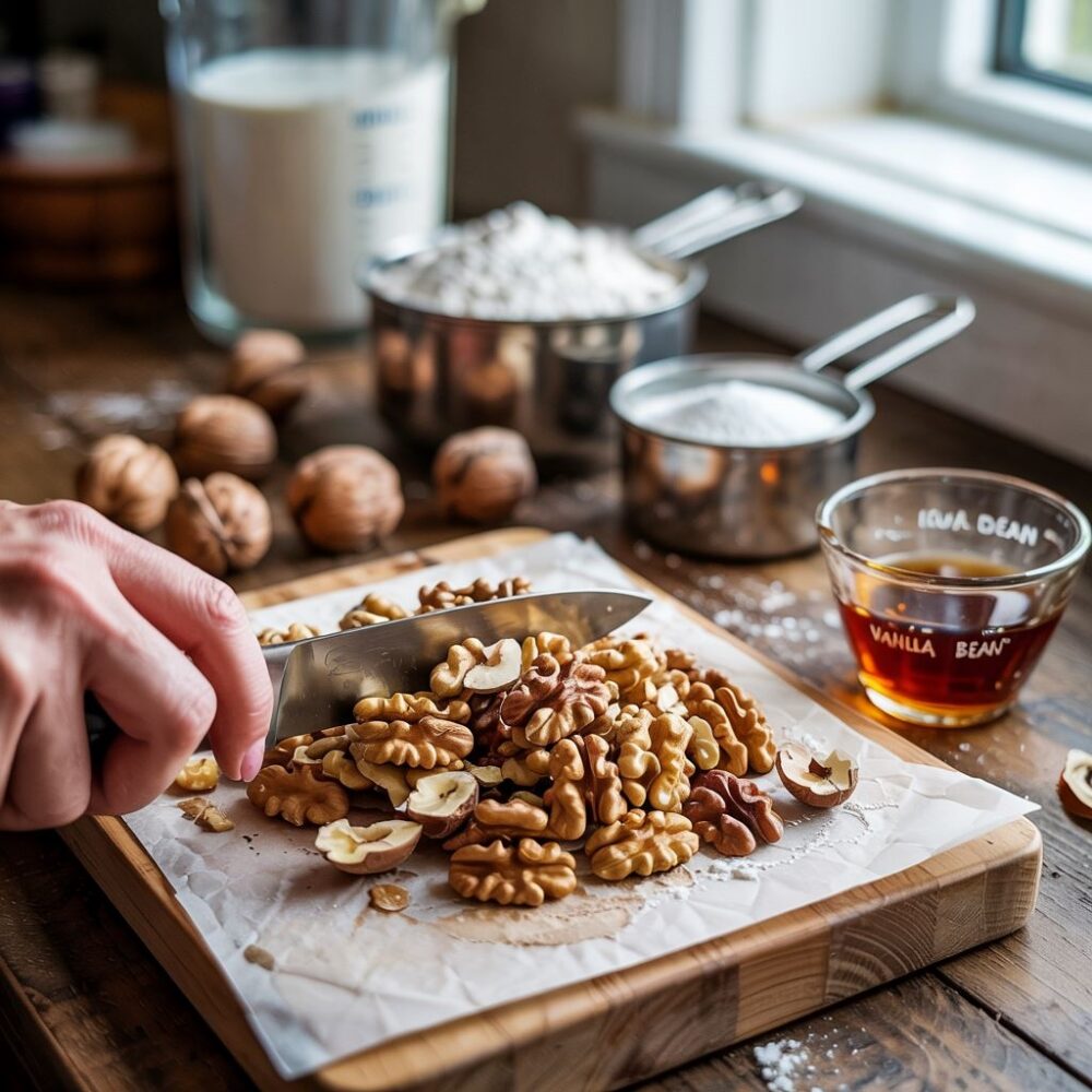 przygotowanie orzechów do ciasta