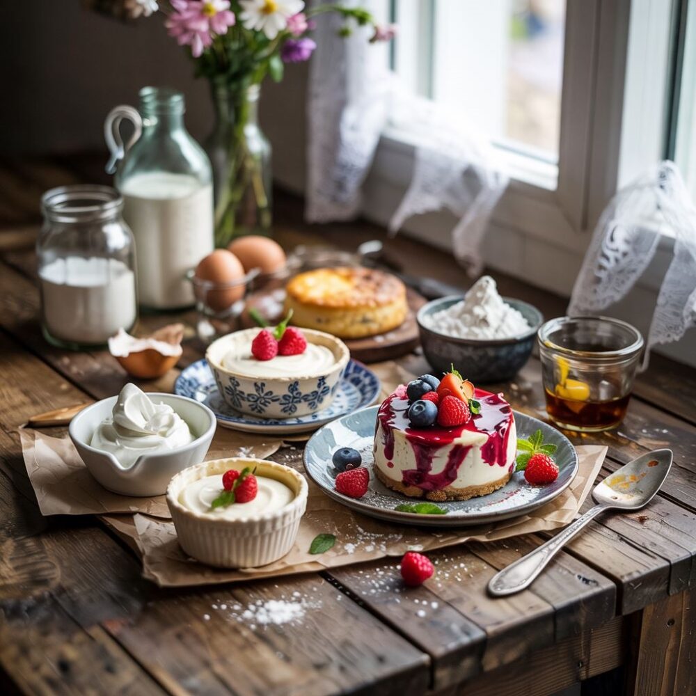 serek kremowy na desce