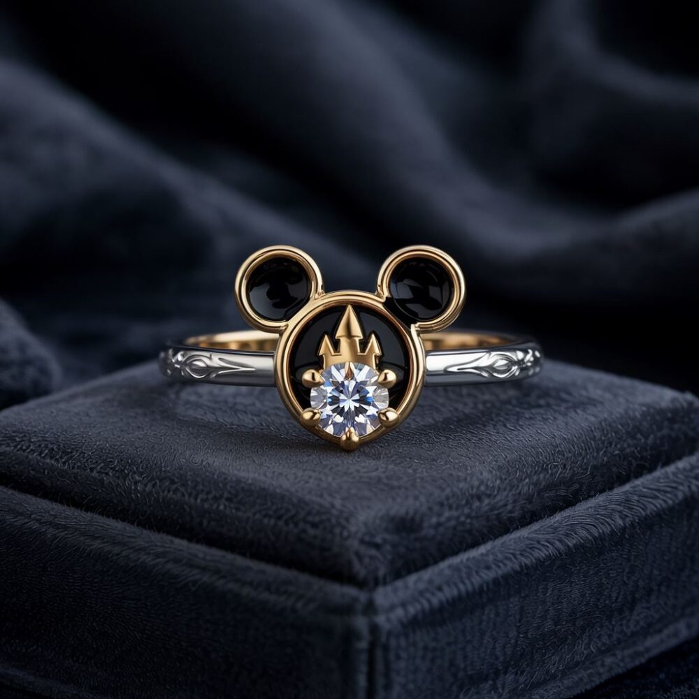 silver ring with mouse ears