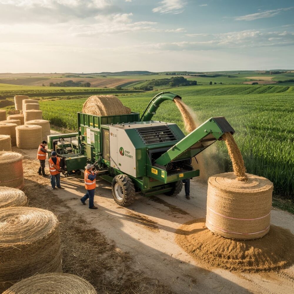słoma przetwarzana na pellet