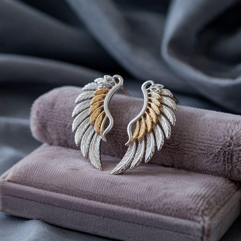 srebrne kolczyki skrzydła
