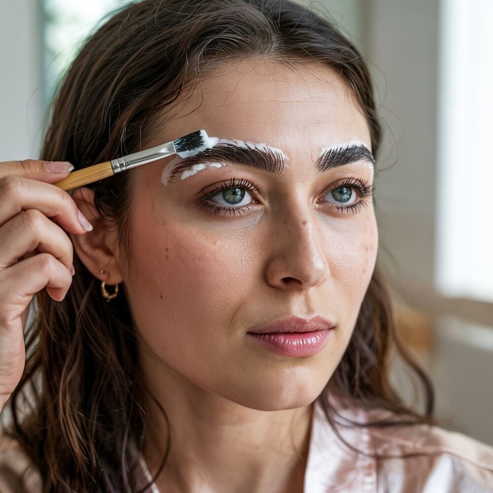 stylizacja brwi mydłem