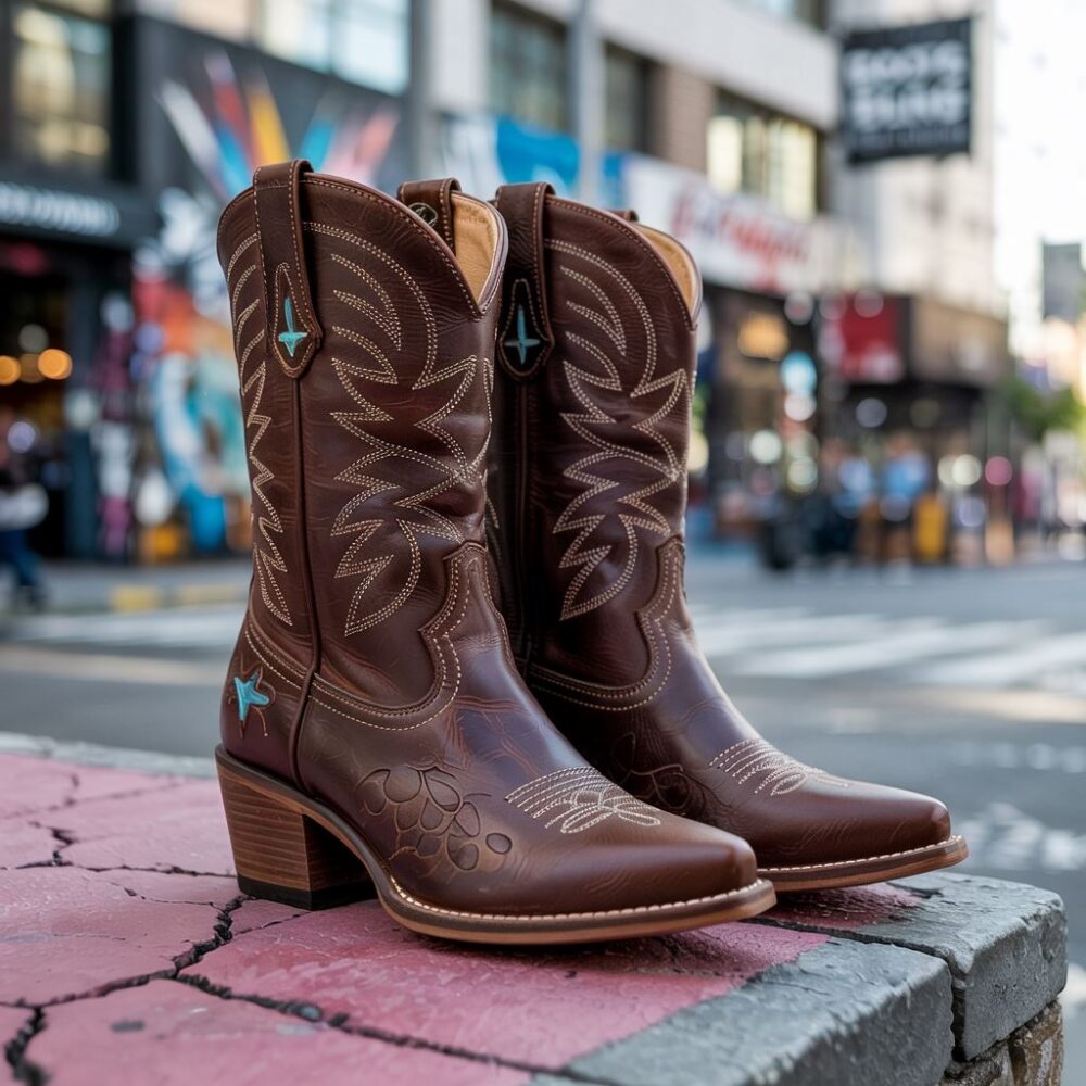 stylowa kobieta w kowbojkach