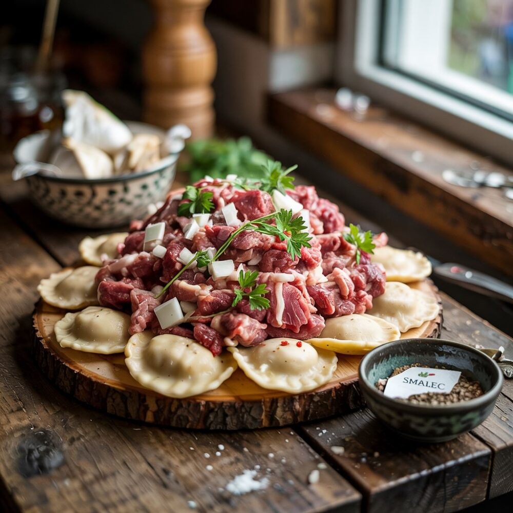 surowe mięso na deskach