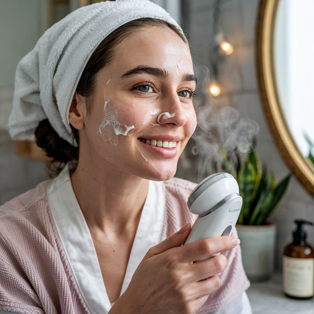 ultradźwiękowe oczyszczanie twarzy