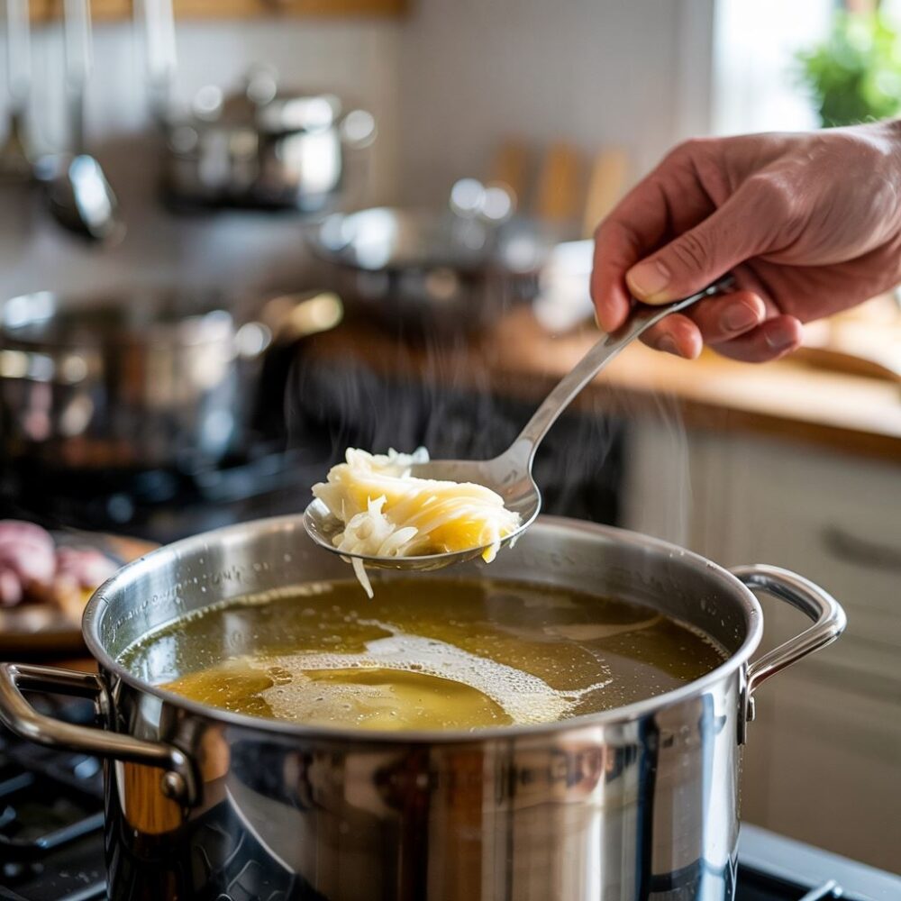 usuwanie tłuszczu z powierzchni rosołu