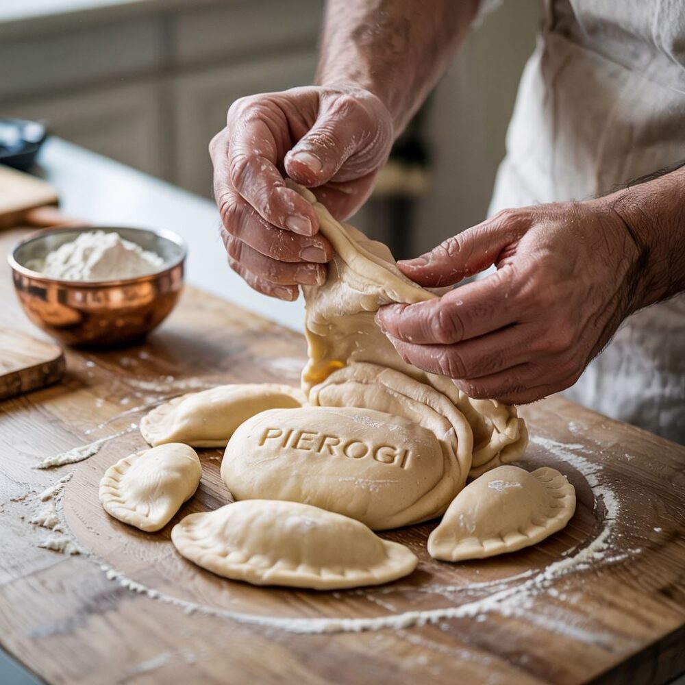wyrabianie ciasta na pierogi