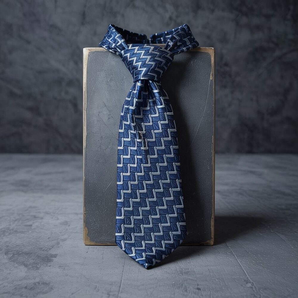 wzorzyste krawaty na stole