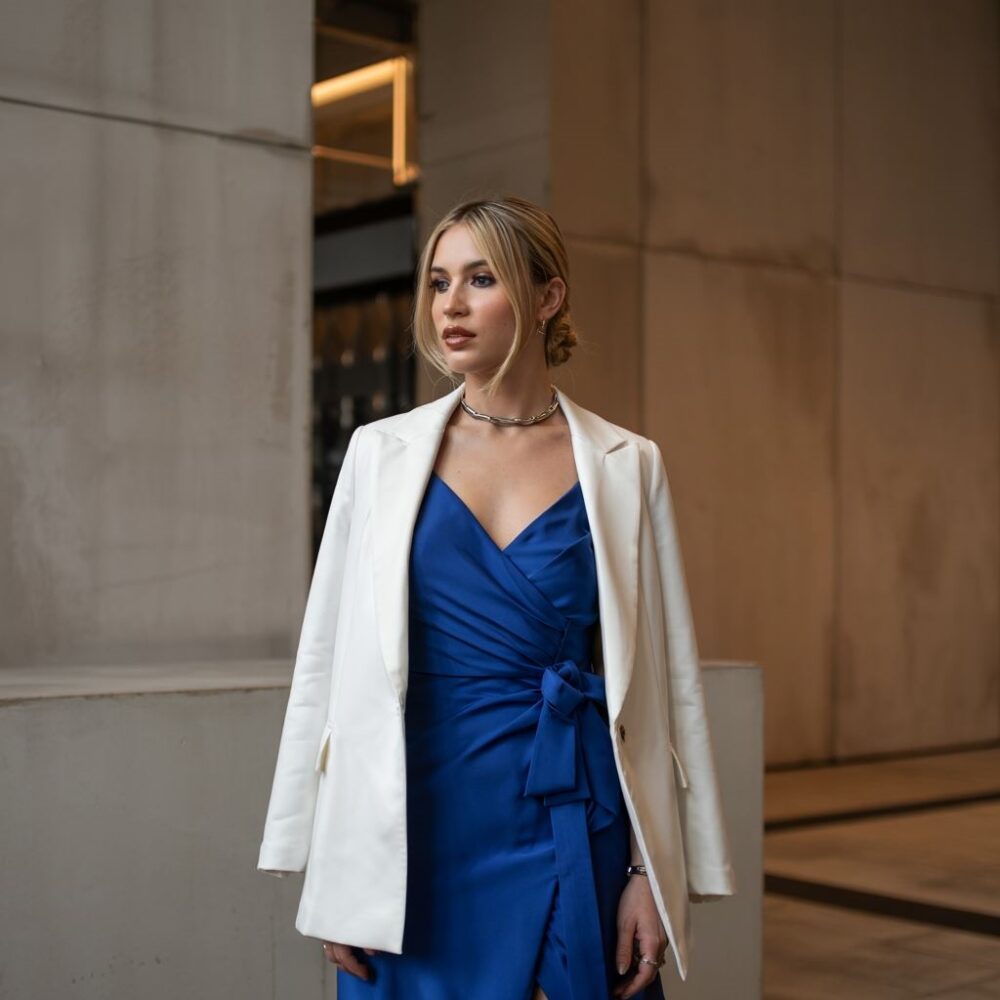 żakiet do chabrowej sukienki